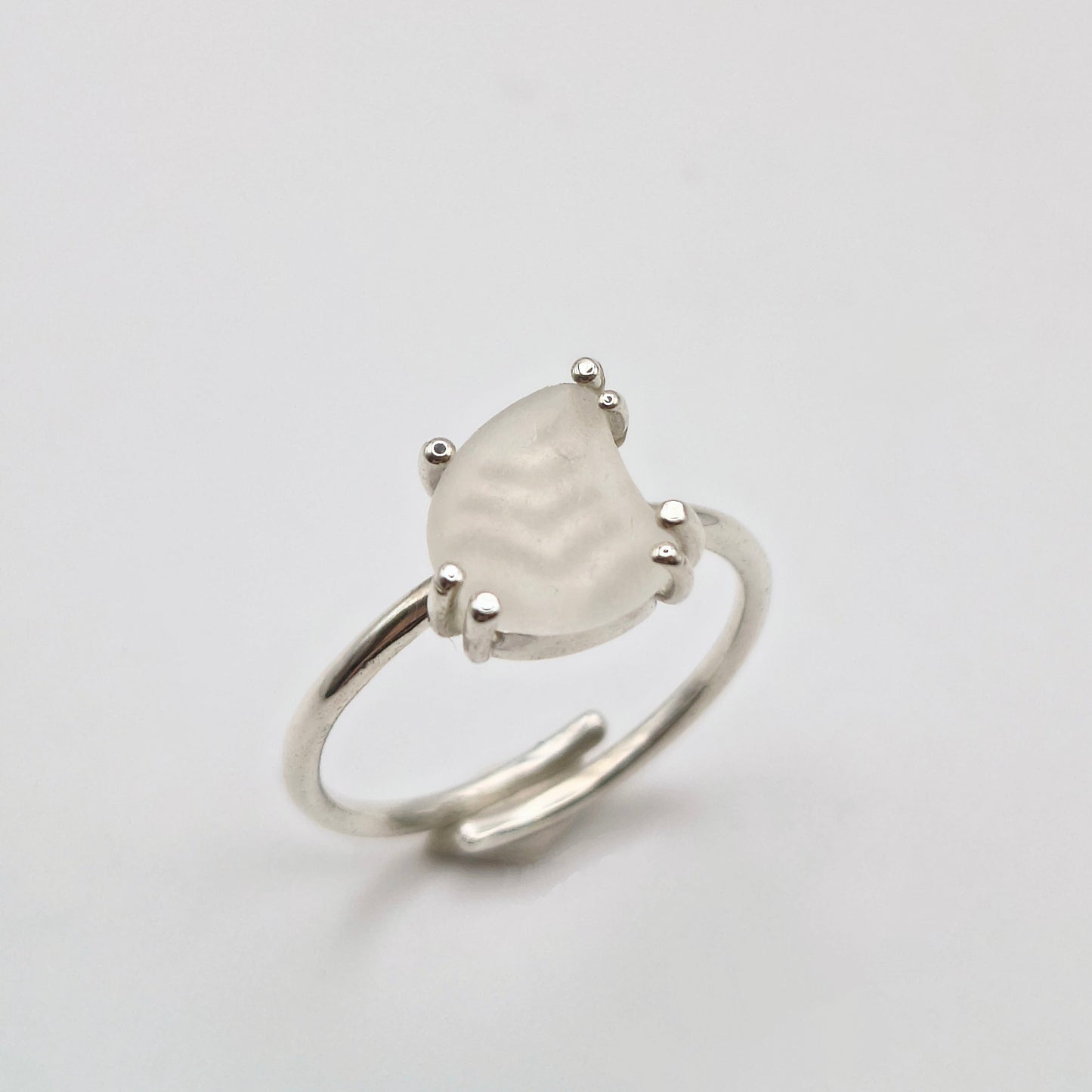 Anello Gocce di Mare - Vetrino Bianco
