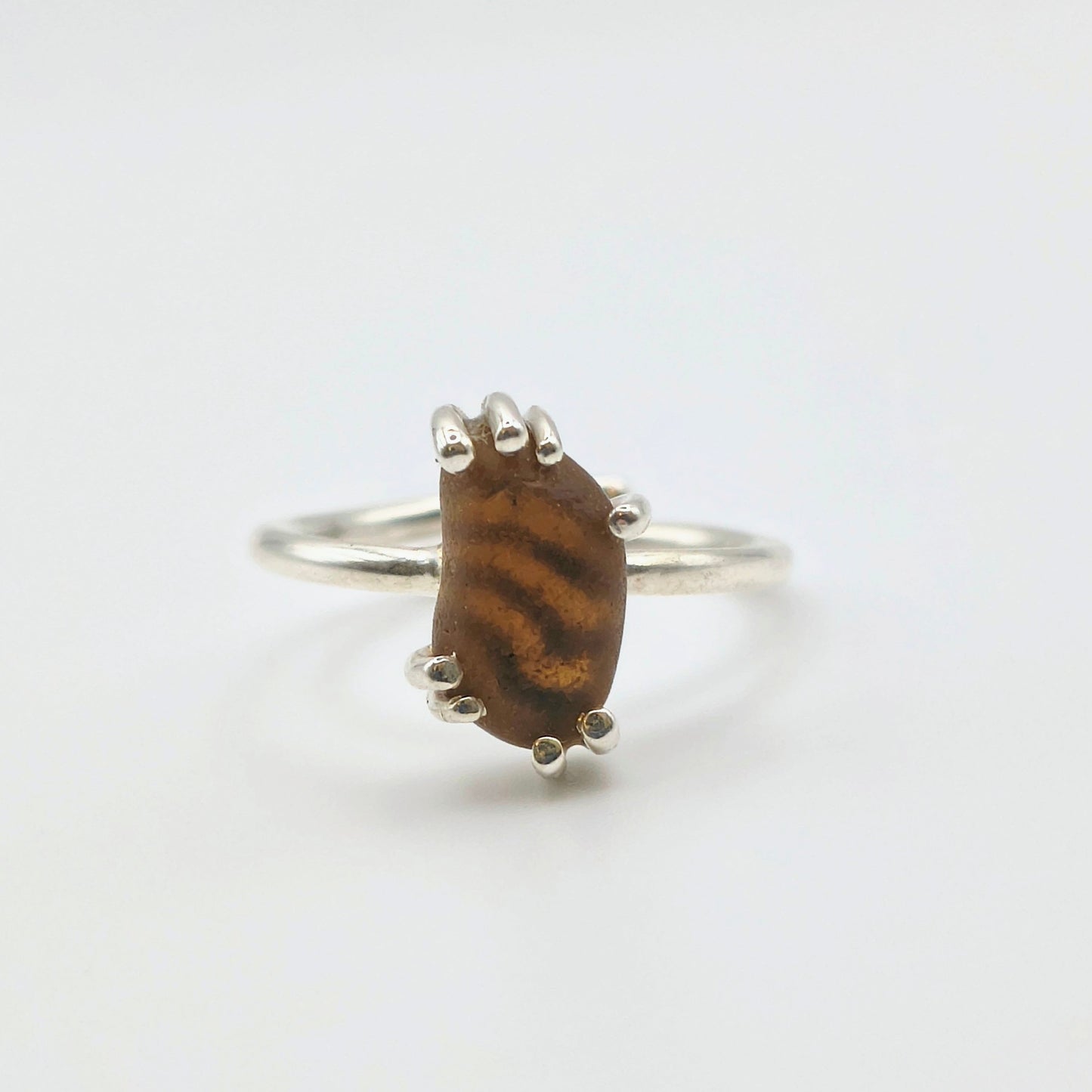 Anello Gocce di Mare - vetrino Arancione
