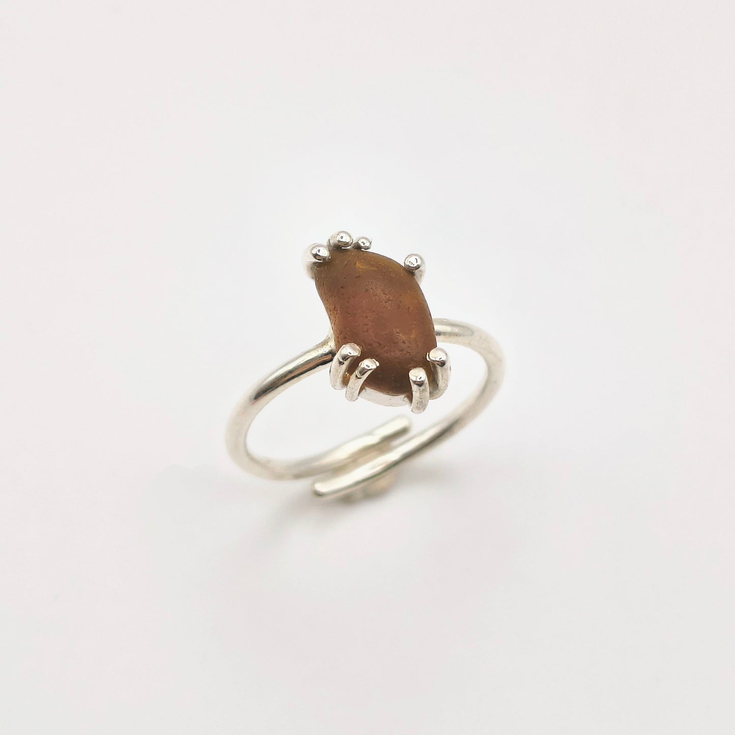 Anello Gocce di Mare - vetrino Arancione