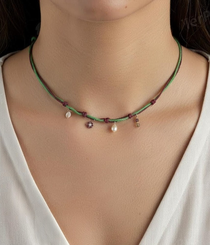 Collana Climber - verde/fuscia