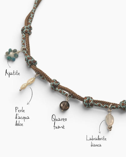 Collana Climber - Marrone/azzurro