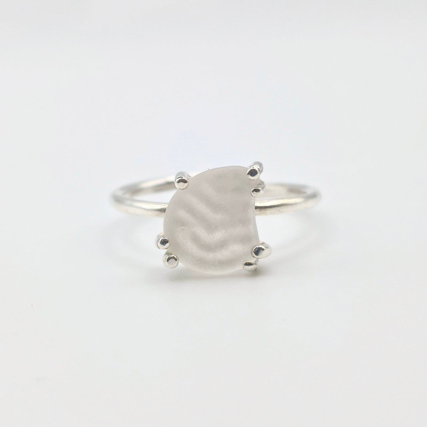 Anello Gocce di Mare - Vetrino Bianco