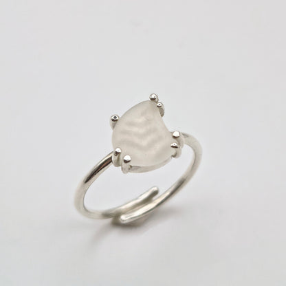 Anello Gocce di Mare - Vetrino Bianco
