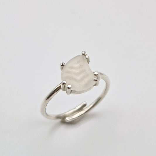 Anello Gocce di Mare - Vetrino Bianco