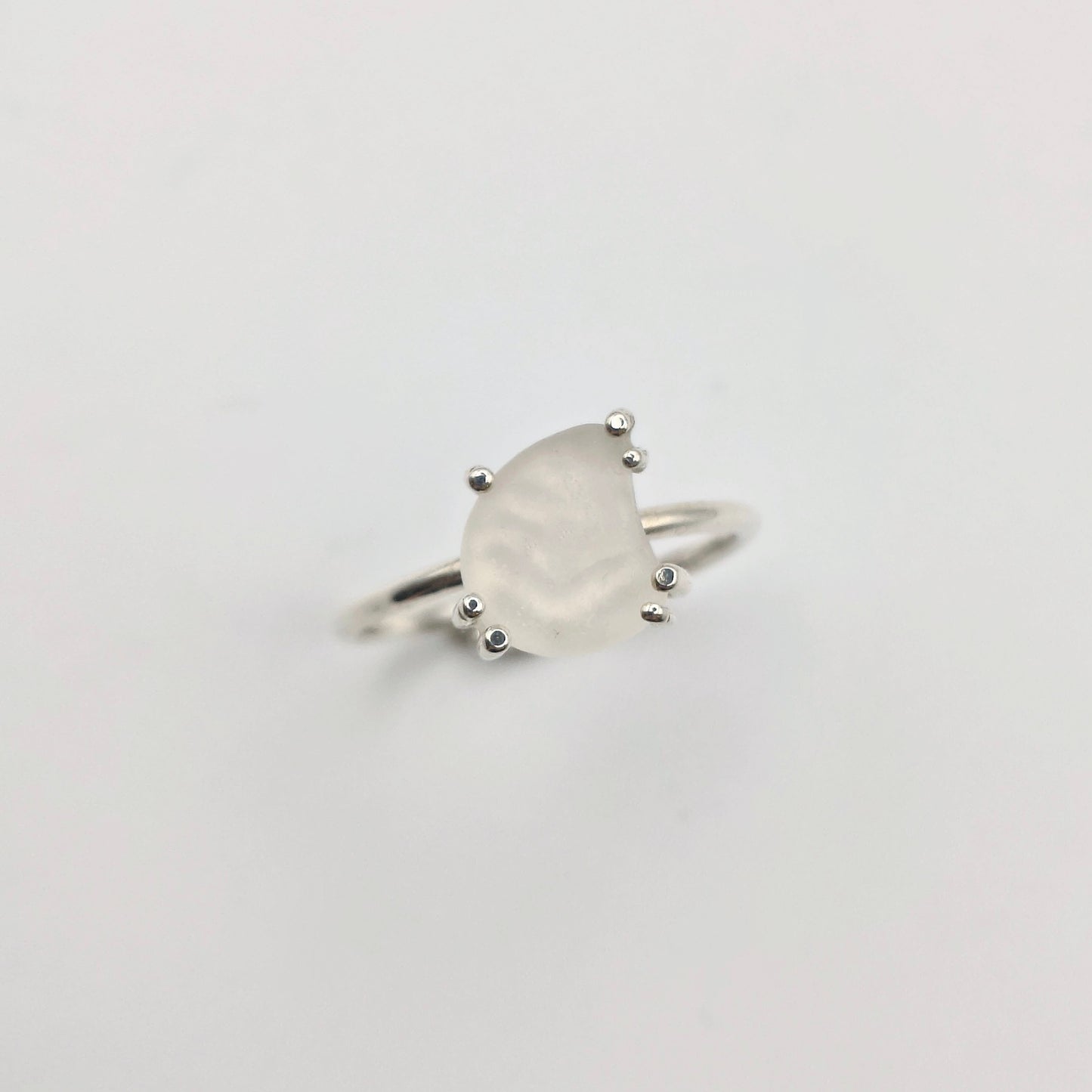 Anello Gocce di Mare - Vetrino Bianco