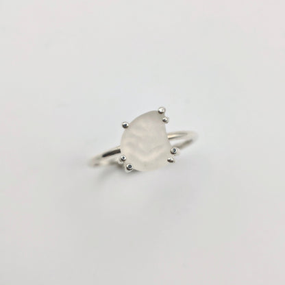 Anello Gocce di Mare - Vetrino Bianco