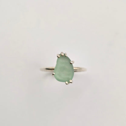 Anello Gocce di Mare - Vetrino verdeacqua