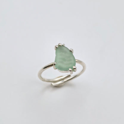 Anello Gocce di Mare - Vetrino verdeacqua