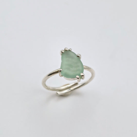 Anello Gocce di Mare - Vetrino verdeacqua