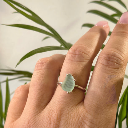 Anello Gocce di Mare - Vetrino verdeacqua