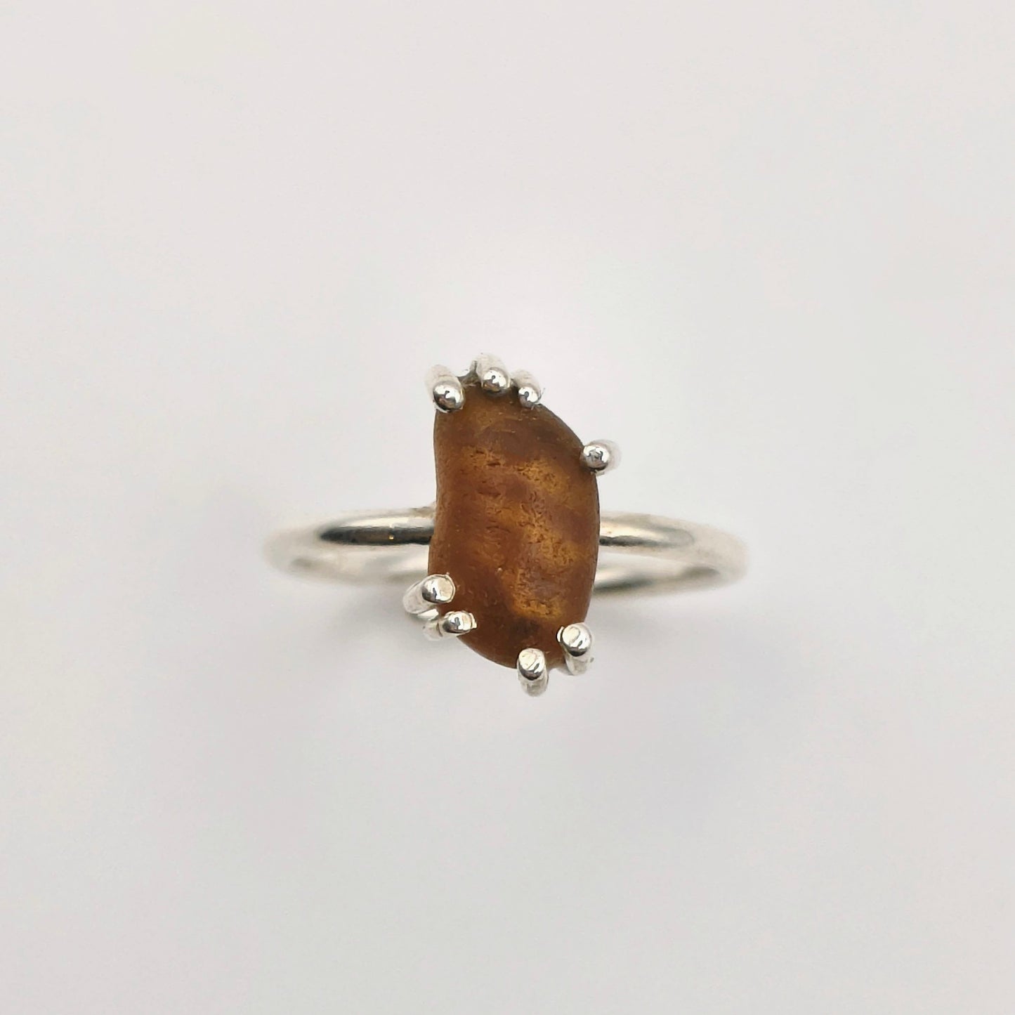 Anello Gocce di Mare - vetrino Arancione