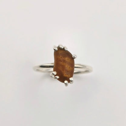 Anello Gocce di Mare - vetrino Arancione