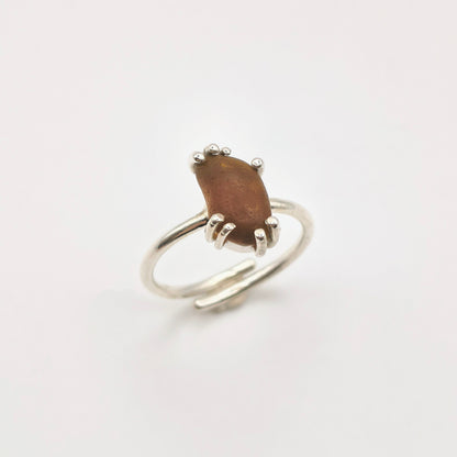 Anello Gocce di Mare - vetrino Arancione